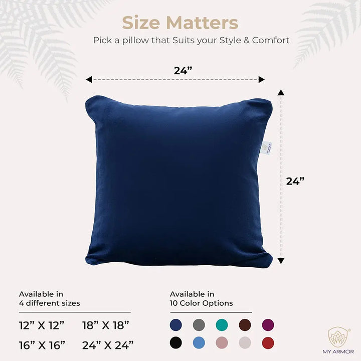 Microfiber Square Pillow for Sofa, Car & Home Decor - 24" x 24", Pack of 1