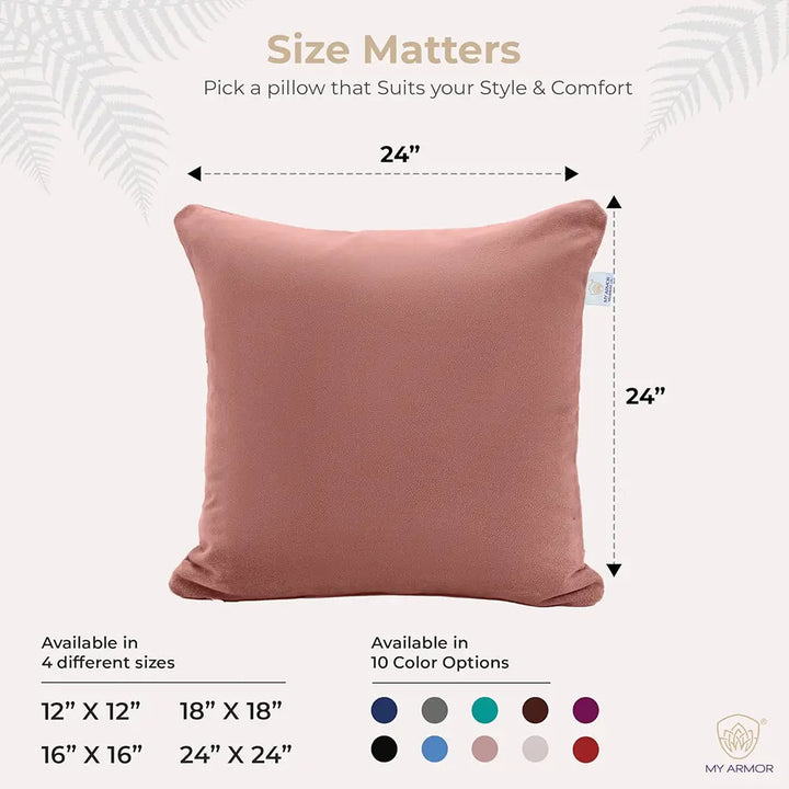 Microfiber Square Pillow for Sofa, Car & Home Decor - 24" x 24", Pack of 1