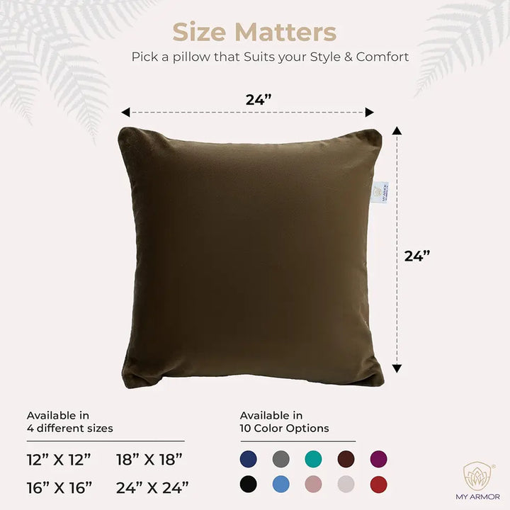 Microfiber Square Pillow for Sofa, Car & Home Decor - 24" x 24", Pack of 1