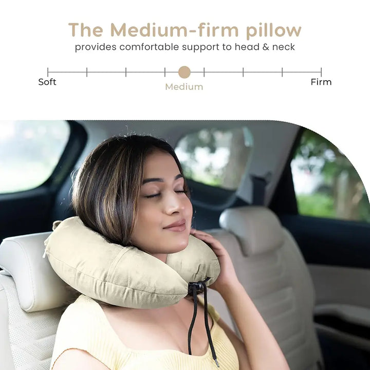 Microfiber Travel Neck Pillow, Soft & Supportive - Microfiber