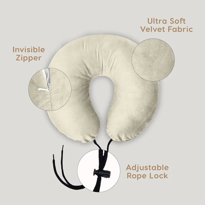 Microfiber Travel Neck Pillow, Soft & Supportive - Microfiber