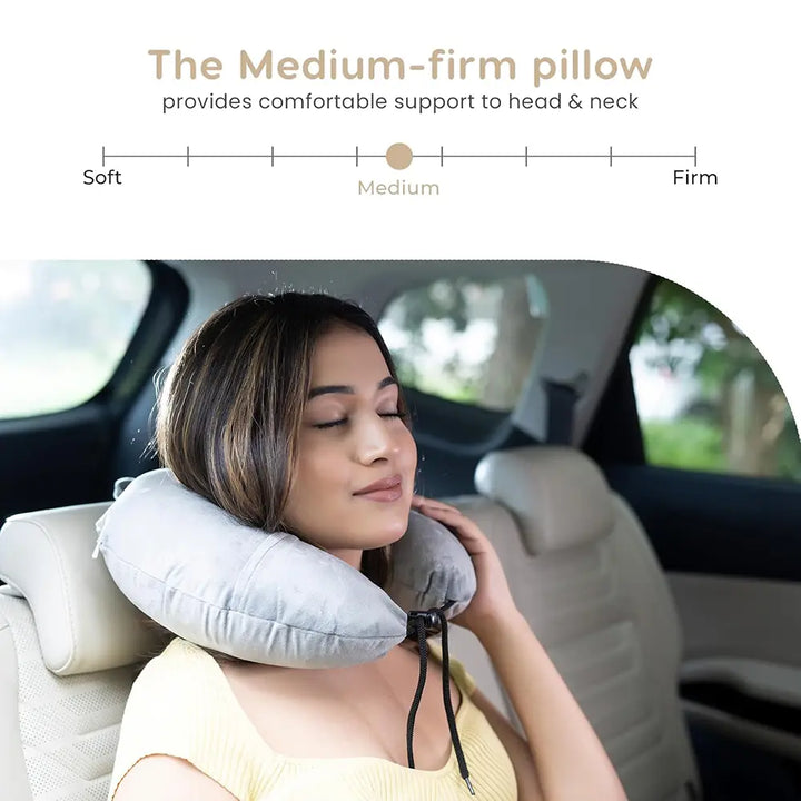 Microfiber Travel Neck Pillow, Soft & Supportive - Microfiber