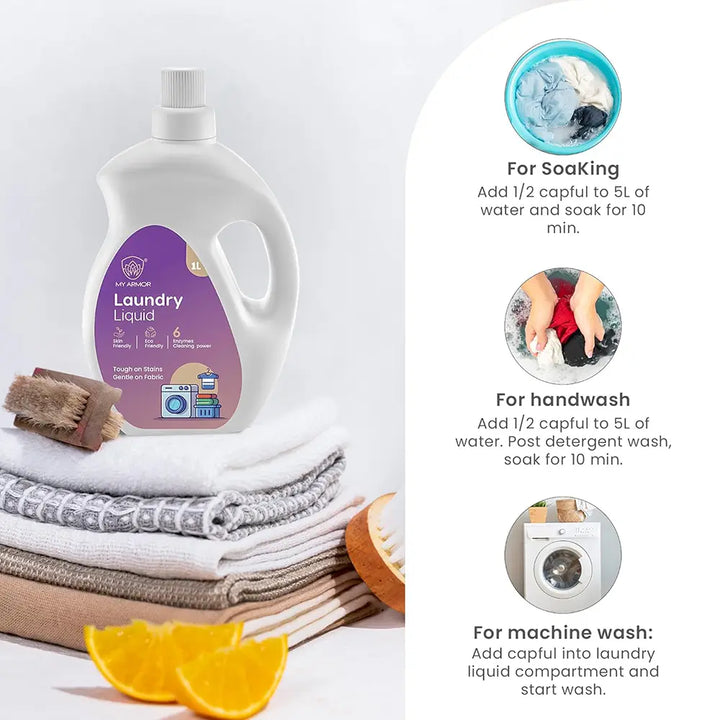 Plant-Based Laundry Liquid, Baby & Pet Safe, Non-Toxic