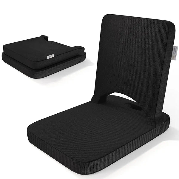 Portable Floor Chair with Fixed Back Support, Light Weight & Portable