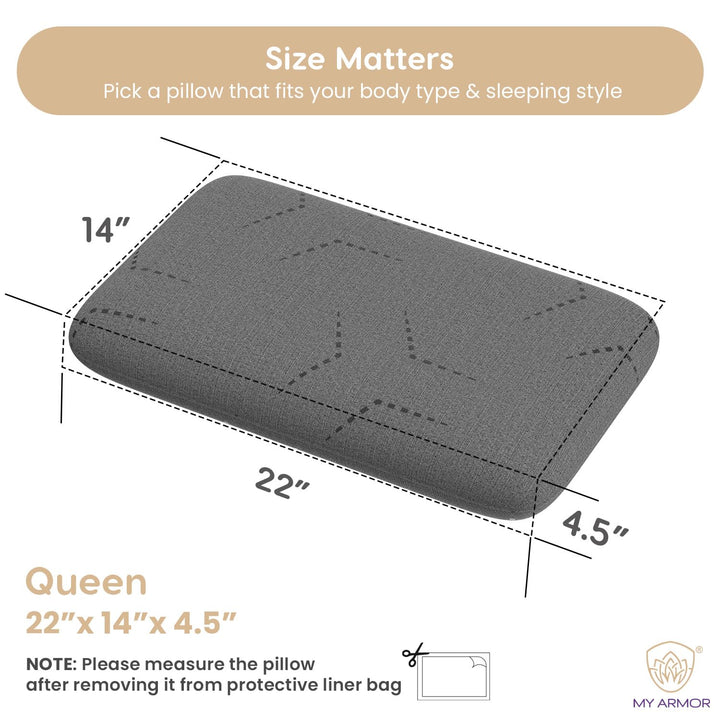 Memory Foam Pillow - Queen, 4.5" Thickness
