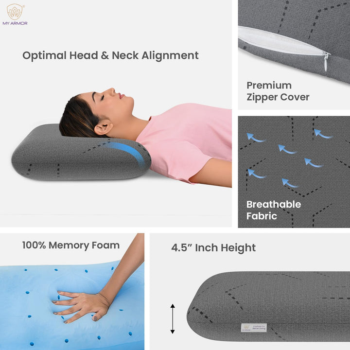 Memory Foam Pillow - Queen, 4.5" Thickness