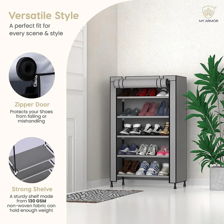 Multipurpose Shoe Rack with Dustproof Zip Cover - Shoe Rack