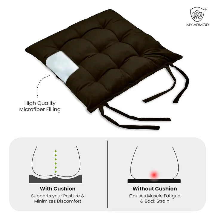 Square Chair Pads Cushion for Comfortable Sitting - Pack of 2