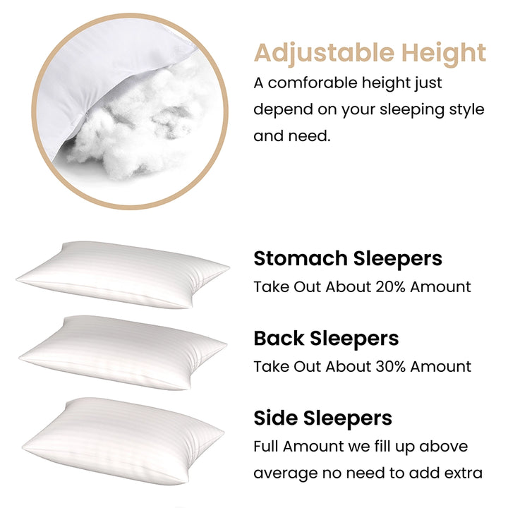 Height Adjustable Microfiber Pillows