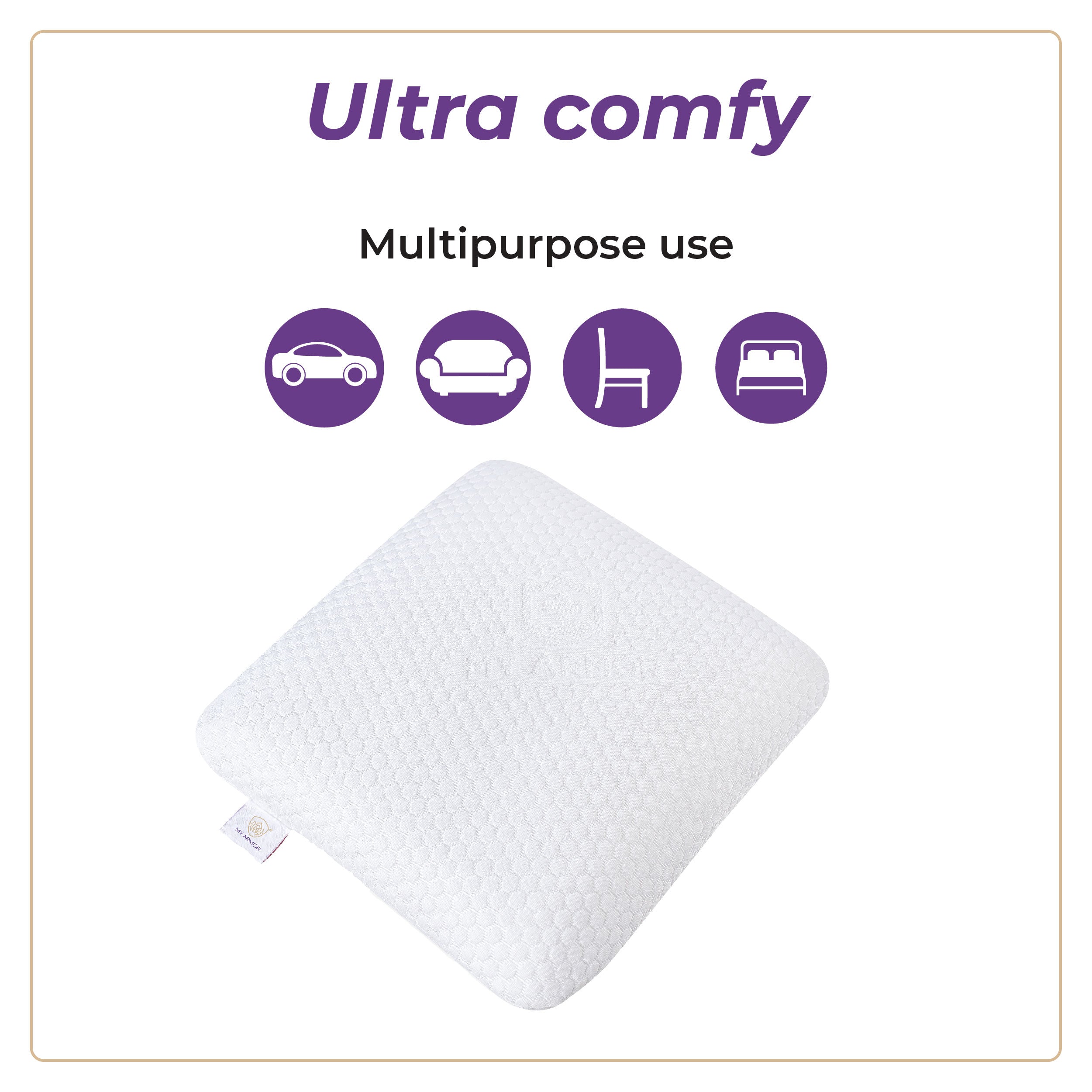 Memory Foam Square Cushion for Back Pain Relief